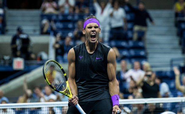 Nadal reacts to his win over Diego Schwartzman (Chaz Niall/Getty Images/Zimbio)