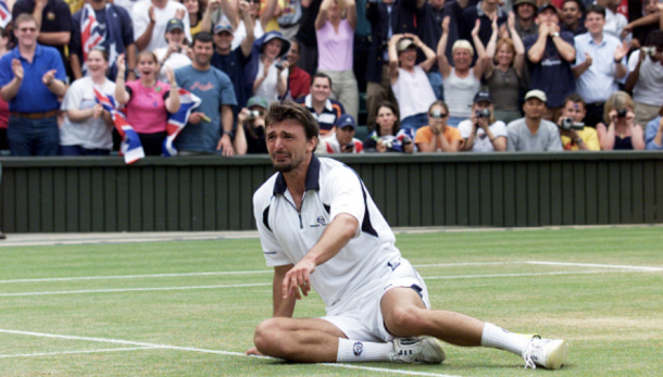 A Dream Realized: Goran Ivanisevic reacts after his Wimbledon victory in 2001 (Tom Hegezi/PA Images/Getty Images)