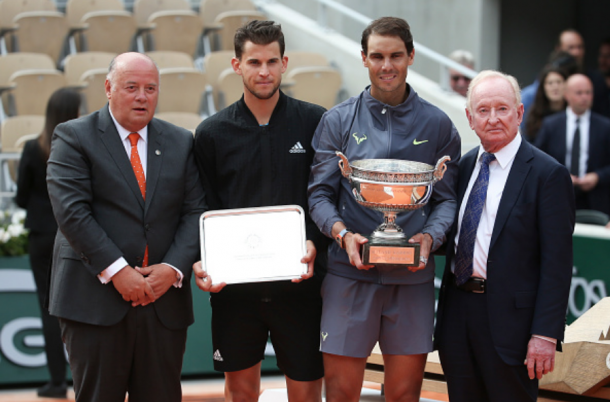 Nadal and Thiem during the French Open trophy ceremony (Jean Catuffe/Getty Images)