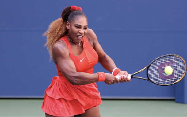 Serena began to find her groove in the second set (Photo: Al Bello)