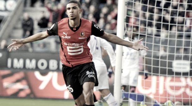 Cedric Hountondji celebrating his first goal at Rennes. | Photo: NYCFC.com