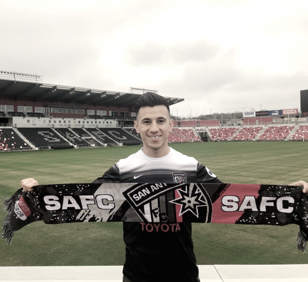 Lopez happy at San Antonio FC. | Photo: @MLopez12_5 on Twitter