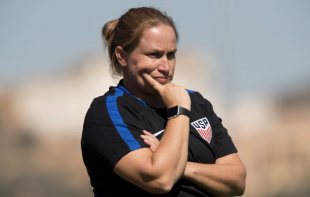 Laura Harvey during her time with the USWNT U23s | Source: Jose Breton/Nurphoto