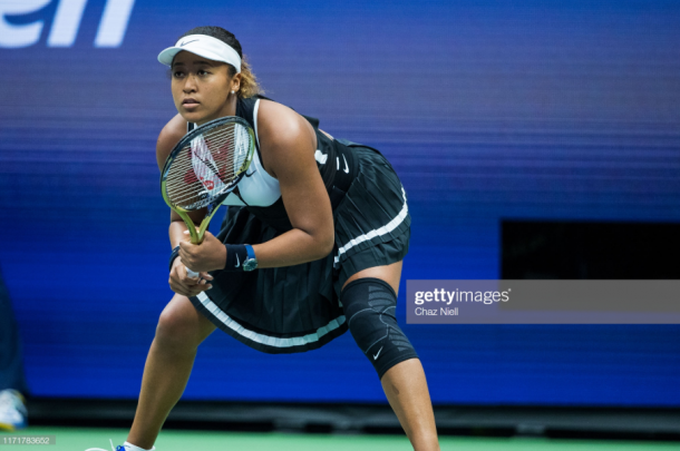 Osaka during her US Open loss to Belinda Bencic (Getty Images/Chaz Neil)