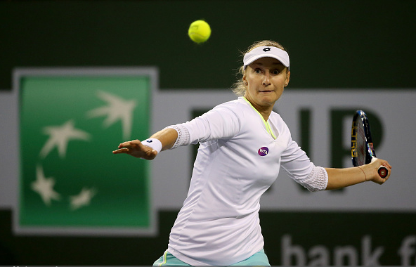  Makarova setting up a forehand/Sean M. Haffey/ GettyImage