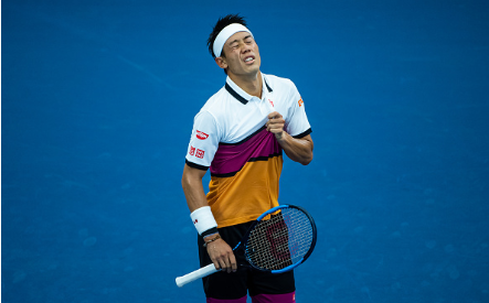 Nishikori cut a dejected figure at times in his second round clash (Image source: Zimbio/TPN/Getty Images)