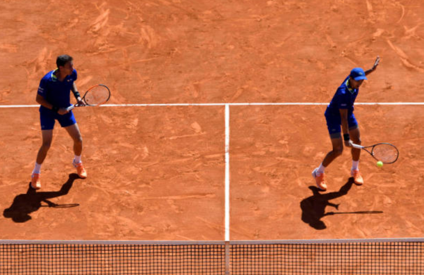 Pierre-Hugues Herbert and Nicolas Mahut during the Montr Carlo Rolex Masters (Photo: Icon Sport)  