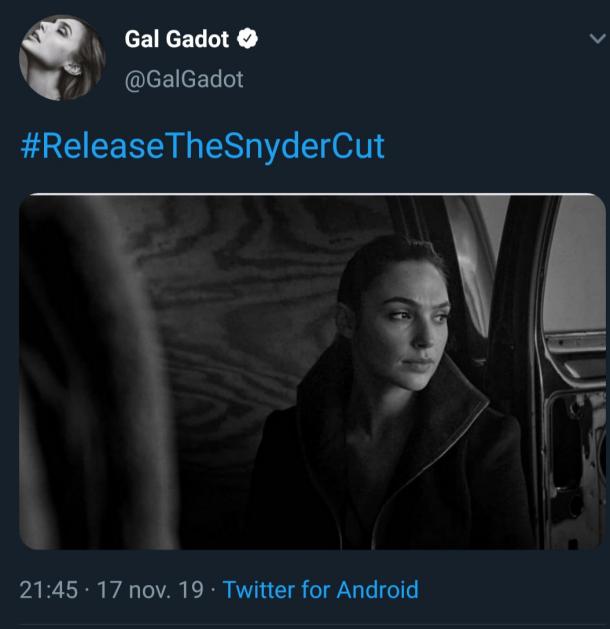 Tweet de la actriz Gal Gadot.