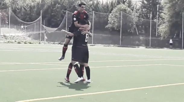 La AD Unión Adarve celebra el gol de la victoria de la jornada pasada en el Vicente del Bosque ante el San Fernando de Henares. Fotografía: Twitter de la AD Unión Adarve.