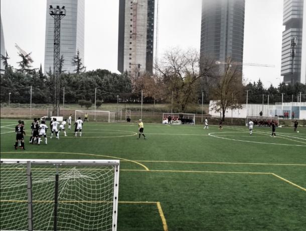 El Alcobendas Sport se fue al descanso ganando 0-2 gracias a los goles de Moussa y de Gonzalo Saiz. Fuente: Francisco Nieto.