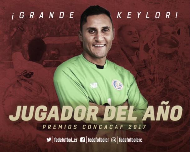 Keylor, elegido Jugador del Año por la CONCACAF | Foto: Federación de Fútbol de Costa Rica