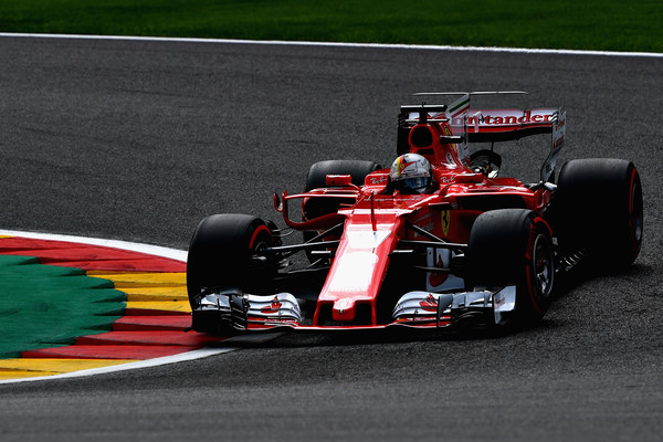 Sebastian Vettel, durante la clasificación del Gran Premio de Bélgica | Fuente: Zimbio