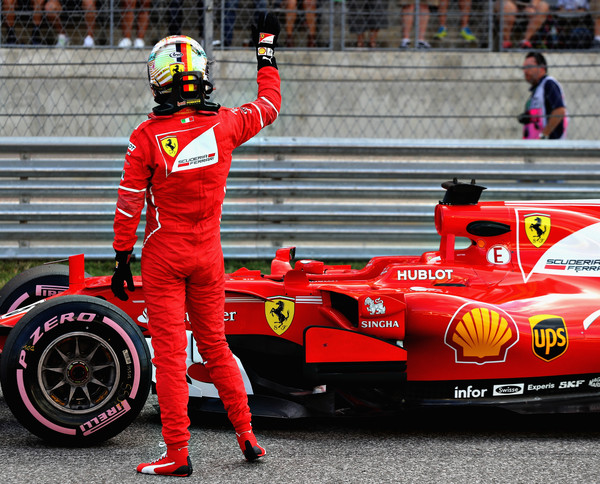 Vettel antes de empezar la carrera en EEUU. Fuente: Getty Images