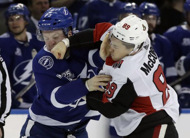 The Ottawa fought their way to victory against the Tampa Bay Lightning. (Photo: Chris O'Meara - AP)