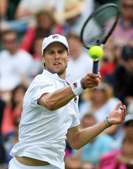 Andreas Seppi hits a forehand during his second round loss. Photo: Shaun Botterill/Getty Images