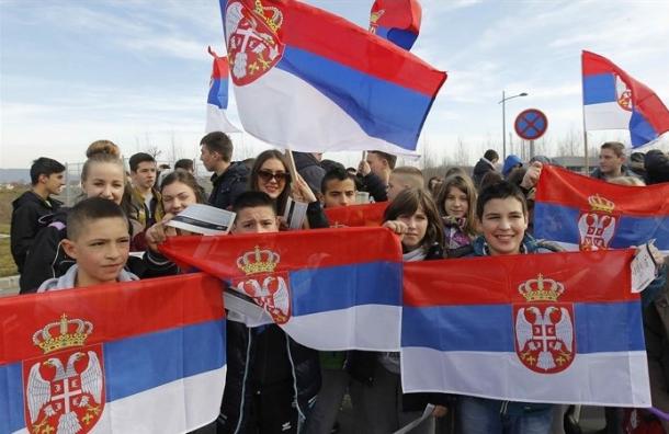 Serbian Fans during their World Group II loss to Spain. Photo: Fed Cup