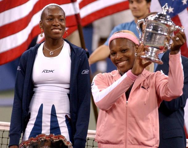 Serena beat Venus to win the US Open in 2002. Photo: Richard Drew/AP