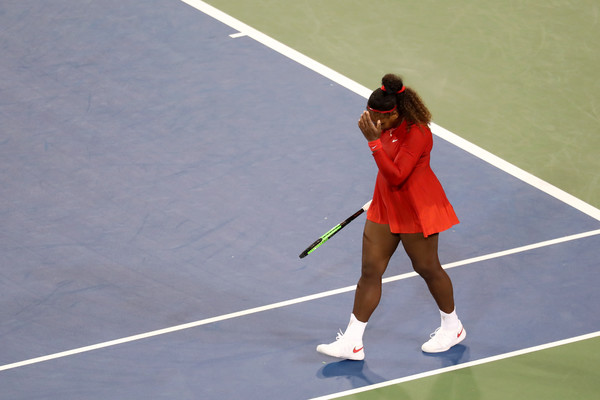 Williams reacts to her heartbreaking loss to Kvitova. Photo: Rob Carr/Getty Iages