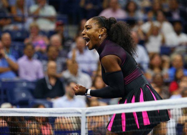 Serena Williams fist pumps after winning a point during her semifinal match against Karolina Pliskova at the 2016 U.S. Open. | Photo: Mike Stobe/Getty Images North America