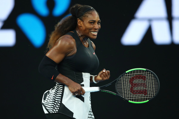 Serena Williams celebrates winning a point during the 2017 Australian Open final, which she prevailed in straight sets | Photo: Clive Brunskill/Getty Images AsiaPac