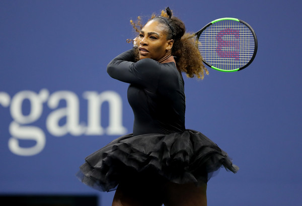 Serena Williams looks to mount the comeback in the second set | Photo: Elsa/Getty Images North America