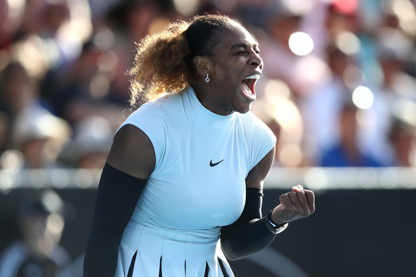 Serena Williams celebrates after winning a point during her second-round match against Madison Brengle at the 2017 ASB Classic. | Photo: Phil Walter/Getty Images