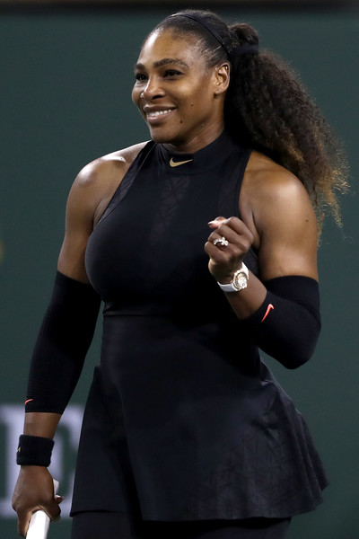Serena Williams celebrates the straightforward victory | Photo: Matthew Stockman/Getty Images North America