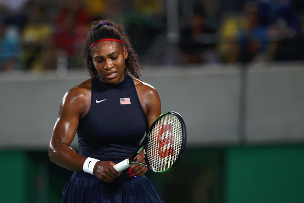 Serena Williams during her surprise loss to Elina Svitolina. Photo:  Cameron Spencer/Getty Images