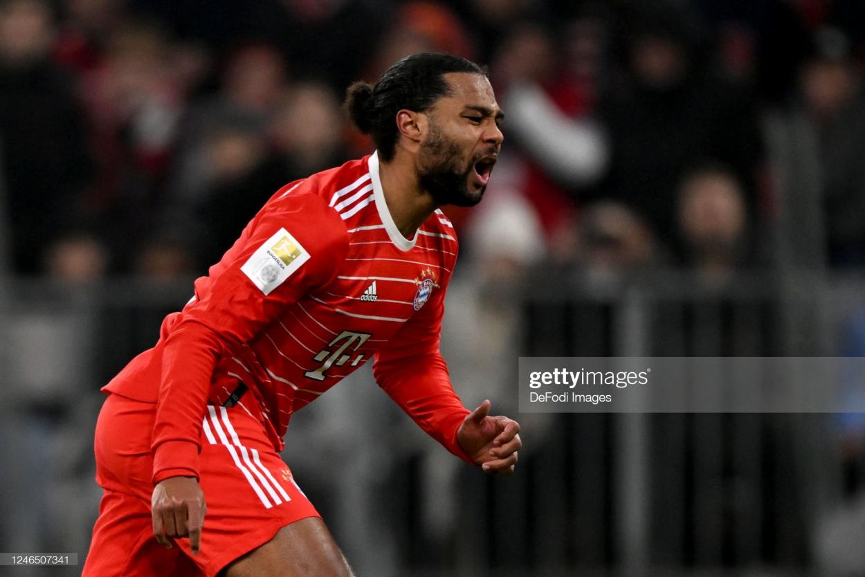 <strong><a  data-cke-saved-href='https://www.vavel.com/en/football/2022/07/07/premier-league/1116306-omar-richards-is-a-red.html' href='https://www.vavel.com/en/football/2022/07/07/premier-league/1116306-omar-richards-is-a-red.html'>Serge Gnabry</a></strong> was hauled off at half-time against Koln and has been criticised for his appearance at Paris Fashion Week prior to the game PHOTO CREDIT: DeFodi Images