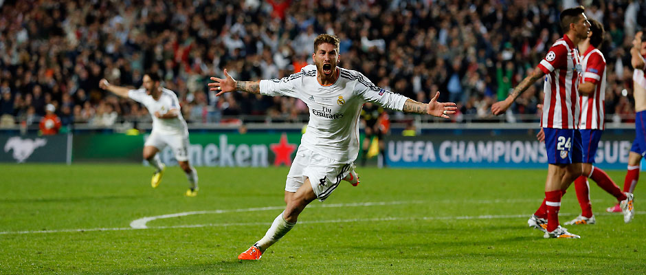 Sergios Ramos celebrando su gol en la final de la UEFA Champions League/Foto: Real Madrid CF