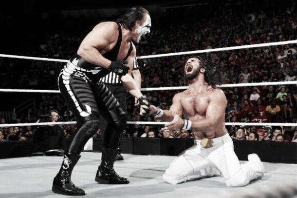 Bret Hart said it was Rollins who prematurely ended the career of Sting (image: sportskeeda.com)