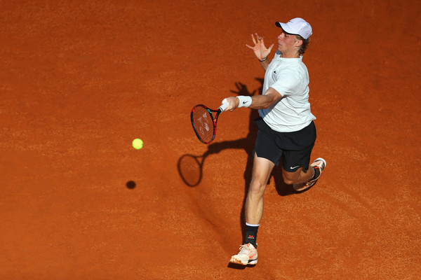 Denis Shapovalov smacks a forehand during his third round loss. Photo: Dean Mouhtaropoulos/Getty Images