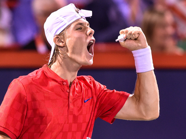 Shapovalov fires himself up late in the third set. Photo: Minas Panagiotakis/Getty Images