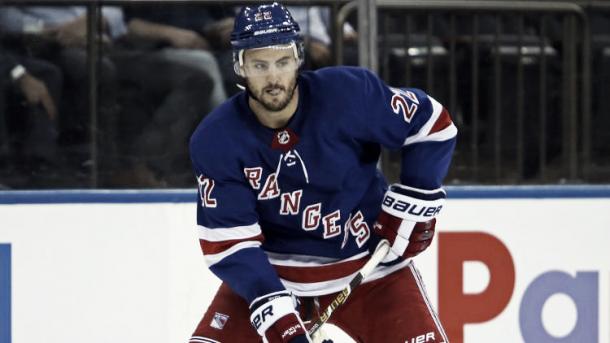 Shattenkirk con los Rangers | Foto: USA TODAY Sports