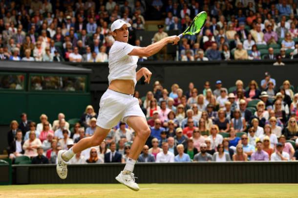 Sam Querrey in action today (Getty/Shaun Botterill)