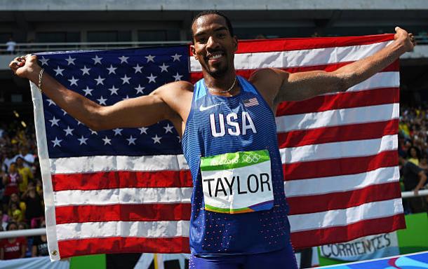 Christian Taylor after winning Olympic gold last summer (Getty/Shaun Botterill)