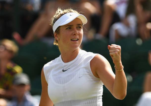 Elina Svitolina celebrates after her third round win over Carina Witthoeft (Getty/Shaun Botterill)