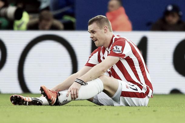 Shawcross looks downbeat as his back trouble flares up again. Photo: The Sun. 