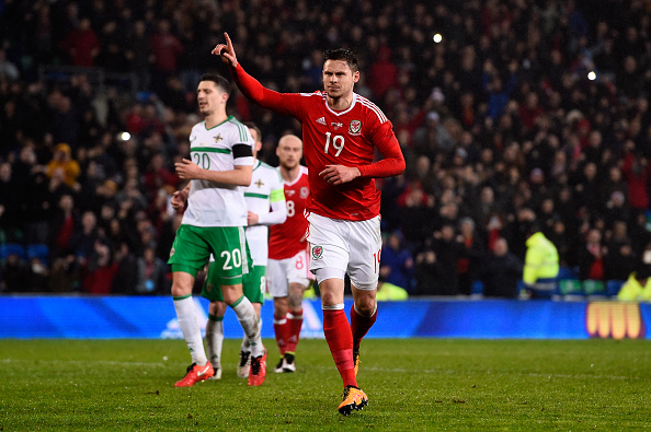 Simon Church celebrates against Northern Ireland | Photo: Stu Forster/Getty Images Sport