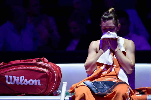 Simona Halep at the Porsche Tennis Grand Prix. Photo: Dennis Grombkowski/Bongarts