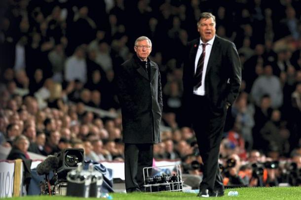 Allardyce y Ferguson en un encuentro de la Premier League. Foto: Manchester Evening News