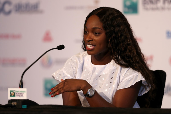 Sloane Stephens speaking to the press before the commencement of the tournament | Photo: Matthew Stockman/Getty Images AsiaPac