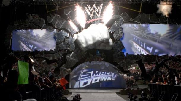 The Smackdown Fist was a popular set design. Photo: WWE