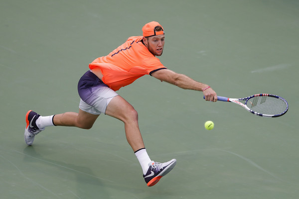 Jack Sock lunges for a shot during his second round win. Photo: Lintao Zhang/Getty Images