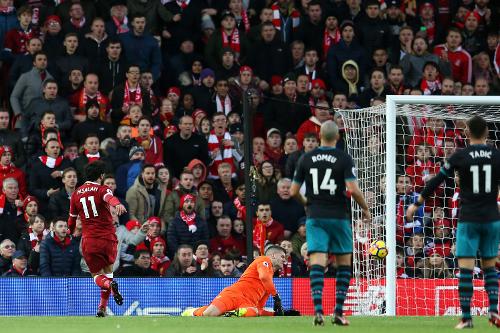 Gol de Salah al Southampton en la última salida de los de Pellegrino | Fotografía: Premier League