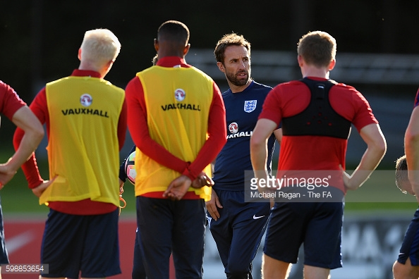 Southgate taking Under-21 training. Source: Getty