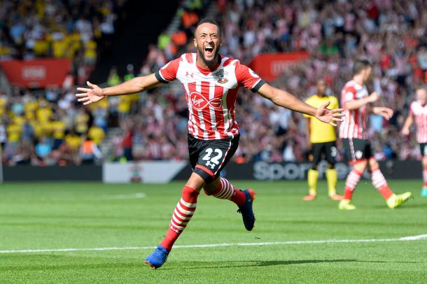 Southampton's Nathan Redmond celebrates scoring their first goal | photo: www.irishmirror.ie