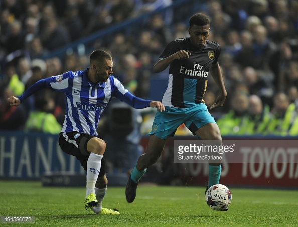 Iwobi made his first competitive appearance for the club against Sheffield Wednesday in the League Cup. Photo: Getty Images: Stuart MacFarlane