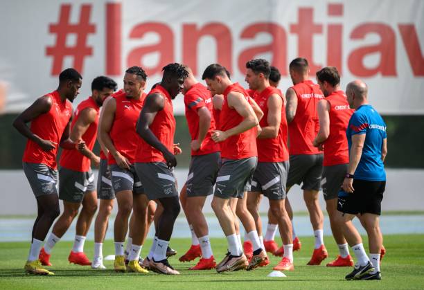 Selección de Suiza durante un entrenamiento. || Foto: Getty Images. 