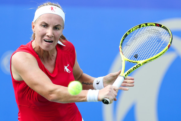 Kuznetsova in action at the Wuhan Open | Photo: Yifan Ding/Getty Images AsiaPac